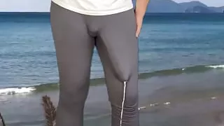 Huge morning cumshot on balcony