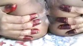 Neha masterbating her black big pussy