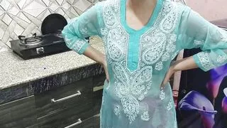 Desi Indian Big Boobs step Mom teaches her StepSon How to fuck  in kitchen Hindi