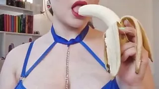Eating Your Banana in Latex Dress