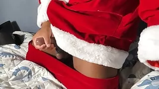 Black Santa Claus Jerking Out A Moaning Cumshot