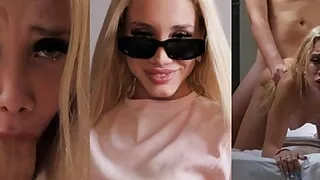Petite little tiny teen gets a hardcore fuck by a big dick dude