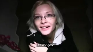 Zazie Hungarian Sexy Glasses Babe Fucks On Public Stairwell