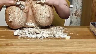I crush foam kisses with my huge tits Part 1
