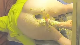 Hungry Femboy Ass Gets a Chicken Egg Salad Stuffing 1
