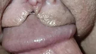 Close-up: Wet pussy and lots of cum after fucking