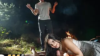 HUNT4K. Teen Chloe Heart was seduced and her tight pussy was fucked in public in front of her BF