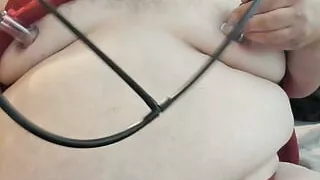 Giant Sissy in Red Squirting & Pumping