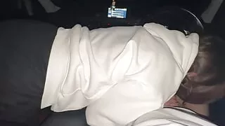 Picked up a whore and fucked her mouth in the car