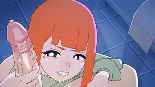 Redhead Girl Quick Sex In Public Bathroom At Restaurant ( Animation 3D )