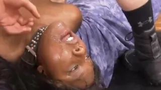 Black Ghetto Whore And Gagging On White Dicks