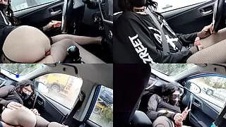 Risky Blindfolded Flashing and Cumshot