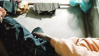 Wife hungry with me hard sex milk licking ass to mouth and dogge style and possy fingering