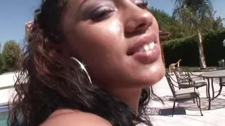 Slutty Ebony Gets Mouth Filled with Cum in Blowbang