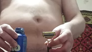 Shaving time. Masturbation.  It's my new hairstyle of dick