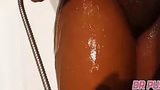 Pussy Fart with Lots of Sperm and Hot Shower