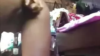 Thick Ebony Riding a Huge Eggplant and Tries Anal...