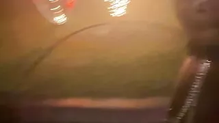 At The Public Park  At Night Having Fun Running Around And Playing In The Heavy Rain