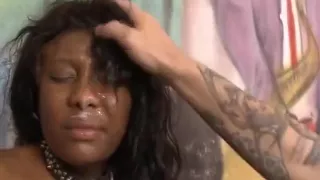 Slapping Around And Roughly Face Fucking Balck Ghetto Slut