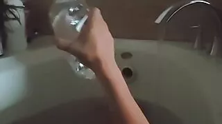 Enjoying a bath midday