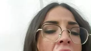 COMPILATION Sexy lingerie, very seductive glasses and a dildo that ends between the legs of the beautiful MEDUSA