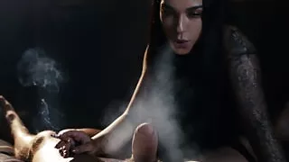 Smoking Fetish - Sexy Latina Gives Smokey Blowjob Before Riding Big Hard Cock While Smoking