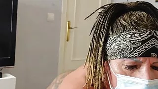 Destroying his cock with an incredible and hard handjob