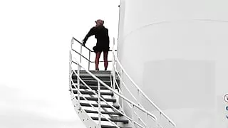 Exposed By The Wind - Cumshot on Black Velvet