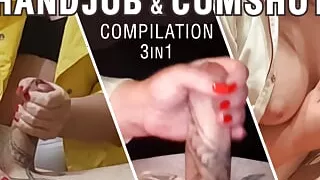 HANDJOB & CUMSHOT. Compilation. Close-Up. Home Video.