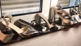 Silver Heels and Spandex Pantyhose