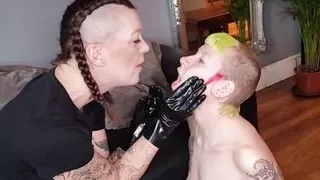 Submissive Girl Human Ashtray for Mistress