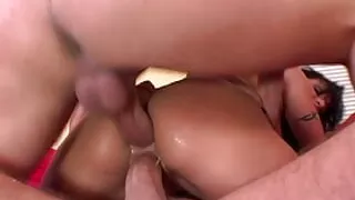 The super sexy and skinny Ariana Jollee knows how to enjoy a decent double penetration