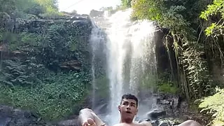 I Cum Really Hard Outdoors Under a Waterfall