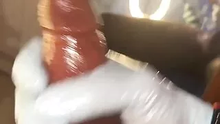 BBC Nursing Student Oil Stretching His Cock for Cum