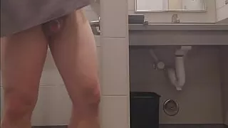 Caught getting dried off and dressed.