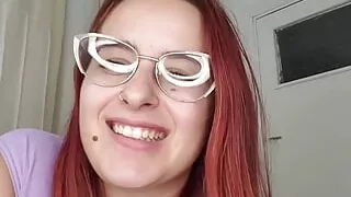 Little slut with perky tits and big ass gets ready for a party