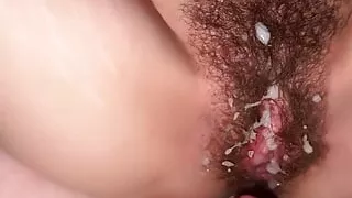POV Multiple Huge Cum Load Cumshot on Hairy Pussy - Climax Fuck - Fox Maiden Panties - Cumpilation