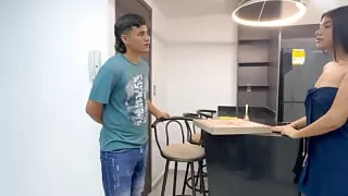 I fuck the pizza delivery man hard for the payment and squeeze all his rich milk out of his huge hard penis.