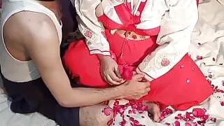 Desi Cheating Wife in Red and White Dress Homemade Sex Hindi Audio