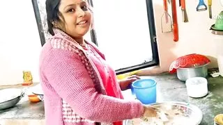 Desi wife in the kitchen