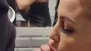 Hot MILF Get Fucked Anal in a Mans Club Restroom