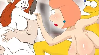 Assembling hentai animations - The Simpsons ( Marge ) Gravity Falls ( Wendy ) Family Guy ( Louis )