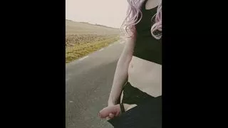 Going for a Walk by the Road and Squirting a Huge Cumshot
