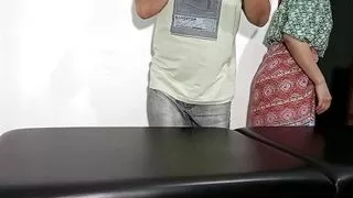 He Managed to Take off the Masseuse's Clothes and Convince Her to Give Him a Blowjob and Sit on Him.