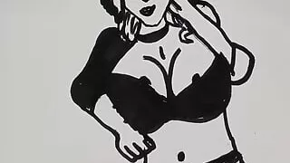 Hot girl nude drawing