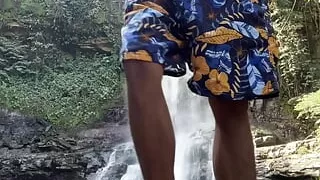 This boy likes to be sucked outdoors