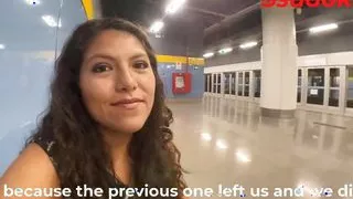 My stepsister teases me with her little dress on the train, we fuck after that in the hotel