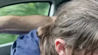 Street Whore Gives Road Head. This Slut Polishes My Knob While Driving