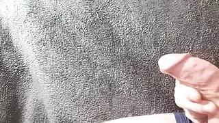 straight guy dripping précum to the extreme in the bathroom at work.