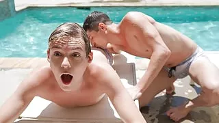 BrotherCrush - Horny Stepbrothers Dip Their Sultry Bodies In The Pool To Cool Off On Hot Summer Day